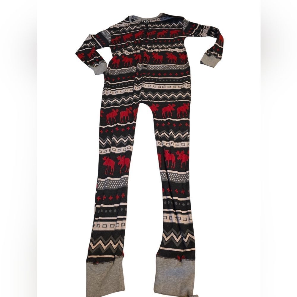 Festive Red and Black Moose Pajama Set